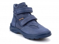 211-22 Тотто (Totto), ботинки демисезонные утепленные, байка, кожа, синий. в Владивостоке