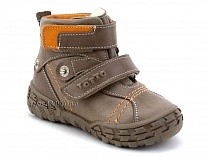248-134,88,85 Тотто (Totto), ботинки демисезонные утепленные, байка, коричневый, бежевый, оранжевый, кожа. в Владивостоке