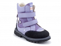 504 (21-25) Твики (Twiki) ботинки детские зимние ортопедические профилактические, кожа, нубук, натуральная шерсть, сиреневый 