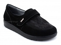 231115 Сурсил-Орто (Sursil-Ortho), туфли для взрослых, черные, кожа, стрейч ткань, полнота 6 в Владивостоке