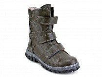 207з (31-40) Аквелла (Akwella), ботинки зимние ортопедические с высоким берцем, натуральная шерсть, кожа, тёмно-зелёный в Владивостоке