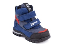 5008-03 (21-25) Кидмен (Kidmen), ботинки ортопедические профилактические, демисезонные утепленные, мембрана, нубук, байка, синий, серый, красный в Владивостоке