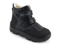 BL-271(05) Боттилини (Bottilini), ботинки  детские демисезонные  ортопедические профилактические, кожа, байка, черный в Владивостоке