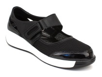 K231-R-GD-07-A (36-41) Кумфо (Kumfo) туфли для взрослых, текстиль, кожа, черный 