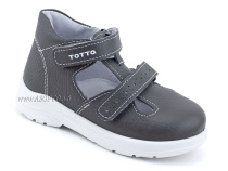 0228-821 Тотто (Totto), туфли детские ортопедические профилактические, кожа, серый в Владивостоке