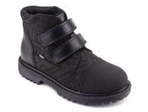 201-125 (31-36) Бос (Bos), ботинки детские утепленные профилактические, байка, кожа, нубук, черный, милитари в Владивостоке