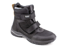 0034-111-211-347 (37-40) Джойшуз (Djoyshoes) ботинки подростковые зимние мембранные ортопедические профилактические, натуральный мех, кожа, мембрана, черный, коричневый в Владивостоке