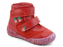 238-196,186 Тотто (Totto), ботинки демисезонные утепленные, байка,  кожа,нубук,  красный, в Владивостоке
