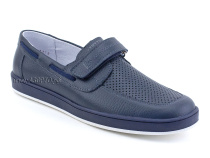 30025-712 Тотто (Totto), туфли школьные ортопедические профилактические, кожа, синий в Владивостоке