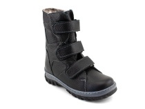 207ч (26-30) Аквелла (Akwella), ботинки зимние ортопедические с высоким берцем, натуральная шерсть, кожа, черный в Владивостоке