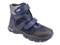 0034-600-194-687-213 (31-36) Джойшуз (Djoyshoes) ботинки детские зимние ортопедические профилактические, натуральный мех, кожа, темно-синий, черный в Владивостоке