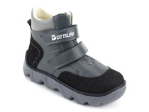 BL-271(3) Боттилини (Bottilini), ботинки  детские демисезонные ортопедические профилактические, кожа, байка, серый в Владивостоке