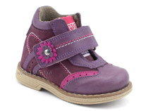 202-4 Твики (Twiki), ботинки демисезонные детские ортопедические профилактические на флисе, кожа, нубук, фиолетовый 