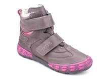 3542-607,0139 Тотто (Totto), ботинки детские утепленные ортопедические профилактические, кожа, шерсть, лиловый, малиновый в Владивостоке